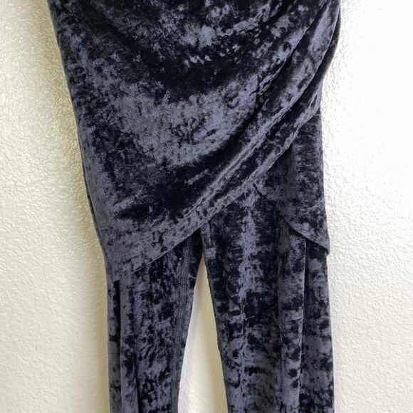 Balenciaga Demna Draped Front Leggings Womens 34 Black Crushed Velvet Stretch - Picture 5 of 15